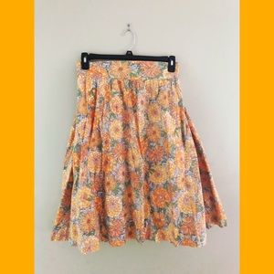Yellow Floral Plus-Size Skirt